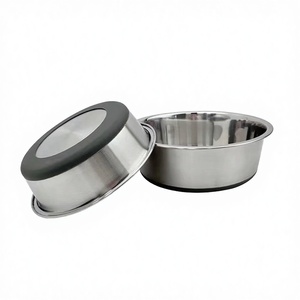 Bol en acier inoxydable pour chiens et chats, pour l'alimentation et l'eau potable, accessoires pour animaux de compagnie, adapté aux petits animaux, utilisation intérieure et extérieure - Product Image 1