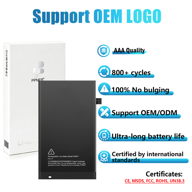 Wholesale Original Quality 100% Pure Cobalt Replacement Batteries for iPhone 6 7 8 X XR XS 11 12 13 14 15 16 17 Pro Max Battery