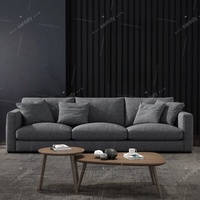Canapé sectionnel de petite taille pour trois personnes, style nordique minimaliste, en coton et lin japonais, imperméable et lavable, pour salon