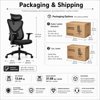 Chaise de bureau ergonomique, chaise de gaming, mobilier de bureau à domicile, chaise pivotante ergonomique réglable en maille, Offic 658A1