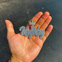 Personnalisé Glacé Hiphop Lettre Motif Logo Nom Pendentif 100% Passé Diamant Testeur S925 Argent VVS Moissanite Charmes Pendentif