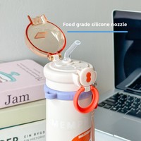 Tasse isotherme portable élégante à motif mignon avec poignée et verrouillage, intérieur en acier inoxydable 316, pour boissons chaudes ou froides