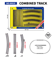 Set Rel Kereta Api Model Skala HO 1:87 Sistem Setrack Logam, Paket Ekspansi Tata Letak Pemula HO Gauge, Rel Lengkung Turnout