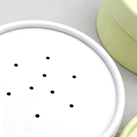 Boîte en papier cylindrique ronde biodégradable pour poudre cosmétique en vrac avec logo personnalisé imprimé, avec tamis et couvercle à secouer