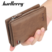 Baellerry dompet pendek pria, dompet pendek gaya Eropa dan Amerika Multi Slot kartu dan dompet koin dengan gesper modis untuk anak muda