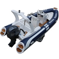 Luxe 19ft RIB580B Sport Yacht 6m gonflable pêche RIB bateau hors-bord avec fibre de carbone aluminium fibre de verre PVC EVA coque