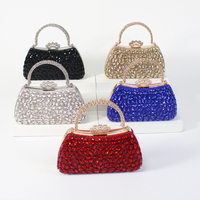 Bolso de Noche Curvo de Lujo con Pedrería Completa, Asa de Cristal con Forma de Hoja Marquesa y Diamantes, Cartera de Fiesta para Mujer para Boda y Baile de Graduación