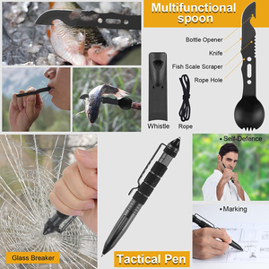 Kit de survie et d'outils de sécurité pour le camping 35 en 1, idéal pour la pêche en eau sauvage, les aventures en plein air, les situations d'urgence, cadeau de Noë<span class=keywords><strong>l</strong></span> pour homme - Product Image 5
