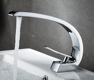 Rubinetto Artistico per Lavabo in Stile Nordico, Monocomando per Acqua Calda/Fredda, Dorato, con Valvola in Ceramica - Product Image 2