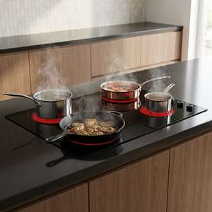 Table de cuisson électrique 4 brûleurs haute puissance 6700W, 240V 60Hz, plaque <span class=keywords><strong>vitrocéramique</strong></span> radiante standard US avec commande par bouton - Product Image 4