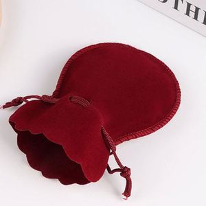 Pochette en velours en forme de gourde avec cordon de serrage, mini 7x9cm, sac cadeau de luxe au design unique pour emballage de bijoux et boucles d'oreilles - Product Image 4