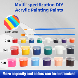 Panwenbo Reusable Mini <strong>Paint</strong> <strong>Set</strong> 12 Colors Acrylic <strong>Paint</strong> Strips With 2 Brushes Non-Toxic Acrylic <strong>Paint</strong> Pots - Product Image 6