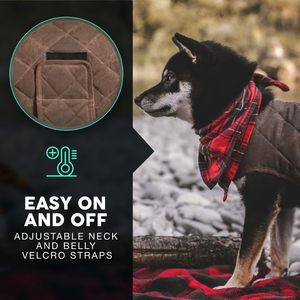 Qiqu fournisseur personnalisé nouveau concepteur de luxe animaux de compagnie veste en cire confortable <span class=keywords><strong>chien</strong></span> manteaux <span class=keywords><strong>pour</strong></span> temps froid <span class=keywords><strong>chien</strong></span> hiver résistant à l'eau veste - Product Image 5