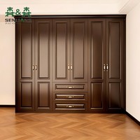 Armoire de chambre intégrée haute capacité, style Shaker traditionnel, avec tiroirs multi-niveaux pour suite parentale