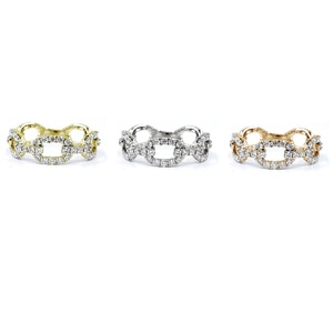 Bague de fiançailles en or blanc massif 18 carats de haute qualité avec diamants véritables, sertie pavé torsadé, style classique, pour anniversaire de mariage - Product Image 4