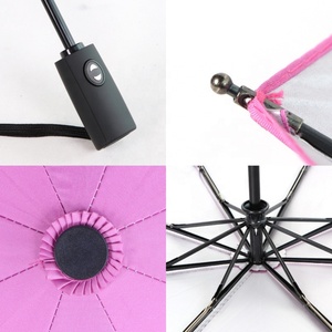 54inch Big Size Fully-<b>Automatic</b> Fold <b>Umbrella</b> Custom Logo Pongee Glass Fiber Ribs Modern Design Windproof UV Business Gifts - Product Image 3