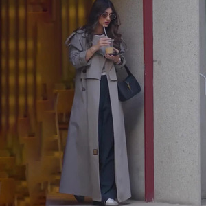 2025 all'ingrosso autunno e inverno nuova moda elegante temperamento <span class=keywords><strong>trench</strong></span> da <span class=keywords><strong>donna</strong></span> retrò britannico - Product Image 1