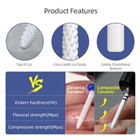 HYTOOS Embouts de ponceuse à ongles en céramique composite de 2 mm pour nettoyage sous les ongles, haute dureté, blanc, embout professionnel pour ponceuse électrique, pour nettoyage des cuticules et élimination du gel