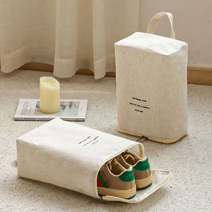 Hua Cheng Natural Life Shoe Storage Bag with Zipper Closure Eco-Friendly <b>Canvas</b> Reusable Art Design - Product Image 2