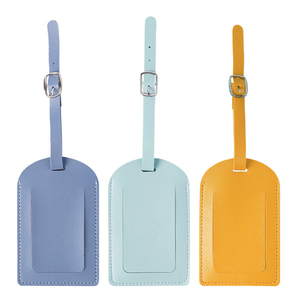 Customizable PU Leather Luggage Tag with Airplane Logo in Gold Foil Fashionable Travel Accessory for Suitcases - Product Image 1