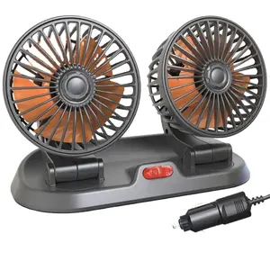 Universal Car Cooling Fan 12V/24V Mini Dual Head Cooler Fan Adjustable Auto Electric Fan For Car Accessories