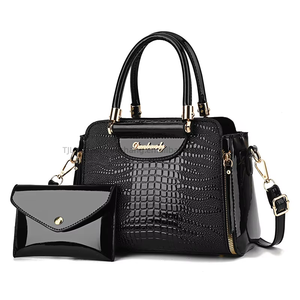 PU Skin Sequin Leather 2 Pieces Bags Set Women's Handbags Shoulder Bag Tote Come With <b>Wallet</b> for Glossy <b>Ladies</b> Large Purses - Product Image 1