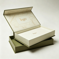 Boîte cadeau en papier magnétique vert et noir avec logo personnalisé de luxe, recyclable, pliable, rigide, avec couvercle magnétique