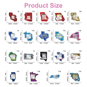 アメリカンフットボールチーム グリッター刺繍 エコフレンドリー 不織布 アイロン接着 スパンコールパッチ 複数チーム 州旗 衣類デザイン - Product Image 2