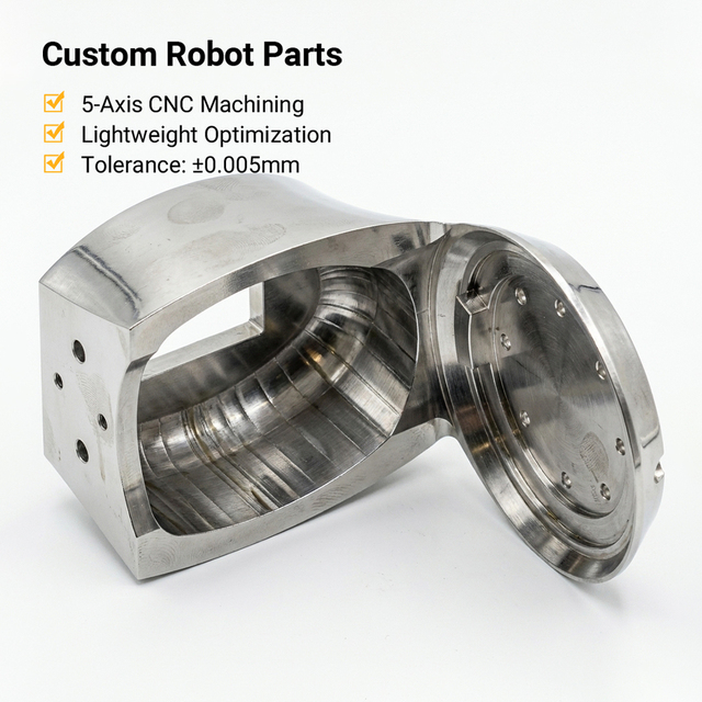 Custom High Precision 5 Axis CNC Machining Humanoid Robot Joint Housing 7075 Aluminum Actuator Casing Bionic Robotics Wire EDM