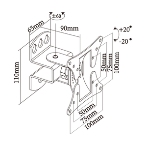 Có khớp nối chuyển động đầy đủ <span class=keywords><strong>TV</strong></span> Wall Mount cho 17 "đến 42" TVS VESA tương thích xoay nghiêng <span class=keywords><strong>TV</strong></span> 32 inch đứng - Product Image 4