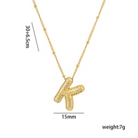 Nouveau collier 26 lettres anglaises initiale ballon bulle collier en or 18 carats incrusté de zircon collier en acier inoxydable pour les femmes
