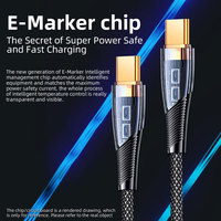 Kabel Data Pengisian Cepat 100W Tipe C ke C, Kabel USB-C 3A 5A untuk Pengisian Cepat Ponsel