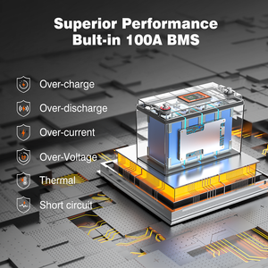 Batería LiFePO4 de 12.8V 100Ah con BMS de 100A Integrado, Pantalla Táctil, Bluetooth, Stock en EE. UU., Batería LiFePO4 de 12.8V 200Ah - Product Image 4