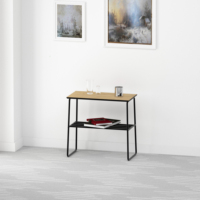 Mesa Consola Moderna Minimalista de Madera y Metal, Mueble de Lujo para Sala de Estar, Duradero, Fácil de Limpiar, para Recibidor, Dormitorio, Comedor, Hotel, Villa