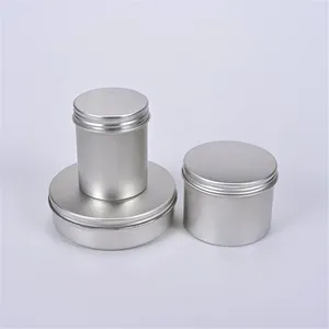 Set toples lilin, 80ml 100ml 150ml aluminium logam permen timah wadah lilin dengan tutup sekrup