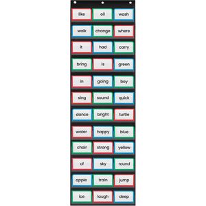 <b>Pocket</b> Chart 17x56 Inch Black <b>Plastic</b> Classroom Flip Chart for Sentence Strips Office Use - Product Image 1