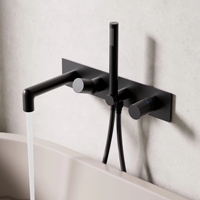 Ensemble de robinetterie thermostatique pour baignoire et douche, finition bronze brossé en laiton non revêtu, doux pour hôtels et maisons, avec fonction pluie et massage, céramique