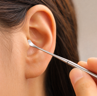 Kit professionnel de 6 cure-oreilles en acier inoxydable durable, écologique, pratique et portable, avec outil de retrait de cérumen à ressort spiralé