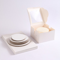 Cajas para Pasteles Blancas y Rosas al por Mayor con Ventana de 10*10*5 Pulgadas, Cajas de Embalaje para Pasteles, Herramientas para Empacar Pasteles para Fiestas, Bodas, Cumpleaños y Postres