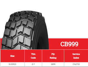 โรงงานยางรถยนต์จีนใหม่ TBR CB999 7.50R16 14.00R20 ยางรถบรรทุกหนักเพิ่มประสิทธิภาพการยึดเกาะบนพื้นทราย - Product Image 5