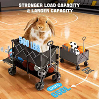 Chariot pliable pour le shopping, le camping en plein air, la promenade des animaux, chariot utilitaire portable à quatre roues, imperméable