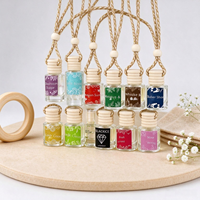 Diffuseur de parfum pour voiture en verre suspendu avec logo personnalisé, bouchon en bois pour rétroviseur de voiture, vente en gros