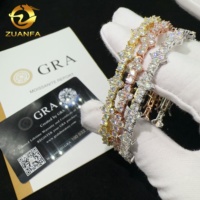 Bracelet Chaîne de Tennis Hip-Hop en Argent Sterling 925 Moissanite VVS Diamant de Laboratoire "Iced Out" Très Vendu