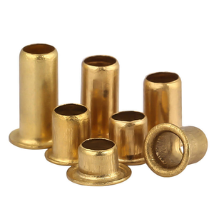 Rivets à sertir creux en laiton M1.4 M1.6 M2 M3 M4 M5 M6, œillets en cuivre, rivets tubulaires, rivets tubulaires creux en laiton DIN7340 - Product Image 1