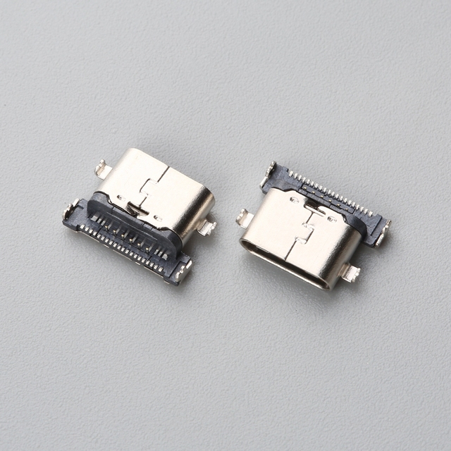 USB 3.1 Type-C Flush-Mounted Plate SMT/DIP LCP Housing Copper Alloy Contacts Stainless Steel Shell Supporting Standard-A Port 5V
