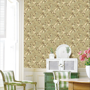 <span class=keywords><strong>Carta</strong></span> da <span class=keywords><strong>Parati</strong></span> Verde con Design di <span class=keywords><strong>Alberi</strong></span> e Fiori, Motivo Naturale - Product Image 2