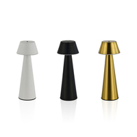 Lampe de table LED dorée de luxe, rechargeable sans fil, lampe de bureau sans fil, lampe de nuit portable en métal pour restaurant, hôtel, décoration de la maison