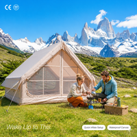 Tente gonflable Zentopia 420D en Oxford enduit noir, imperméable, coupe-vent, installation rapide, grand espace pour le camping familial, utilisable en toutes saisons
