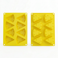 Moule en silicone à 8 cavités en forme de fromage pour mousse, gâteau, pudding, gelée, crème glacée - Outil de cuisson réutilisable de qualité alimentaire