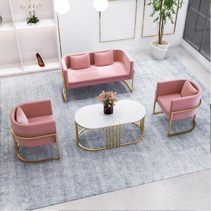 Sofá y Sillón Combinados para Salón de Belleza, Hotel, Salón K Pink, con Estructura Metálica Moderna, para Recepción, Sala de Espera y Descanso - Product Image 6